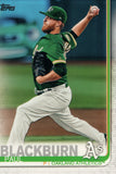 #36 Paul Blackburn Oakland Athletics 2019 Topps Series 1 Baseball Card EAH