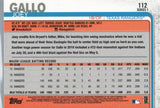#112 Joey Gallo Texas Rangers 2019 Topps Series 1 Baseball Card EAI