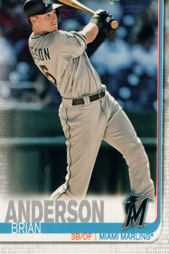 #212 Brian Anderson Miami Marlins 2019 Topps Series 1 Baseball Card EAI