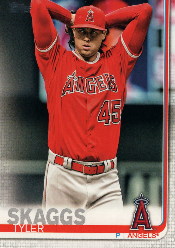 #340 Tyler Skaggs Los Angeles Angels 2019 Topps Series 1 Baseball Card EAI