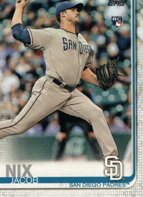 #33 Jacob Nix Rookie San Diego Padres 2019 Topps Series 1 Baseball Card EAJ