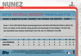 #3 Eduardo Nunez 2018 World Series Highlights Boston Red Sox 2019 Topps Series 1 Baseball Card EAK