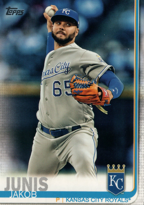 #252 Jakob Junis Kansas City Royals 2019 Topps Series 1 Baseball Card EAM
