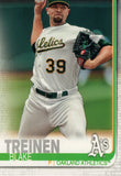 #147 Blake Treinen Oakland Athletics 2019 Topps Series 1 Baseball Card EAM