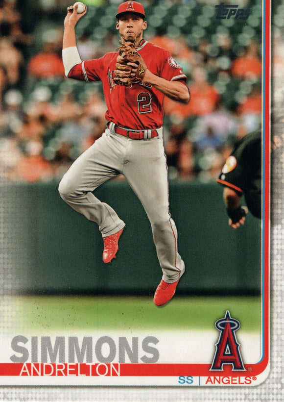 #255 Andrelton Simmons Los Angeles Angels 2019 Topps Series 1 Baseball Card EAM