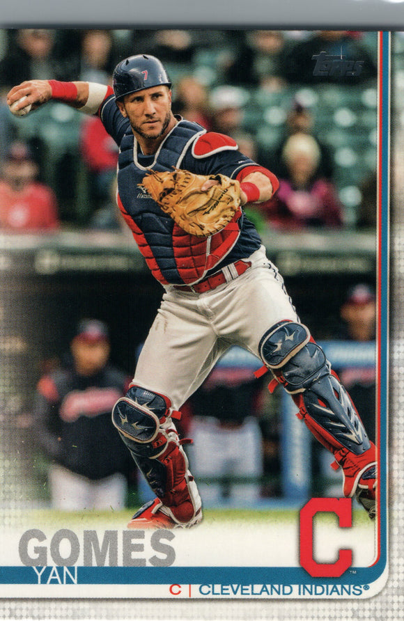 #143 Yan Gomes Cleveland Indians 2019 Topps Series 1 Baseball Card EAM