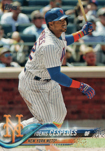 #125 Yoenis Cespedes New York Mets 2018 Topps Series 1 Baseball Card EAO