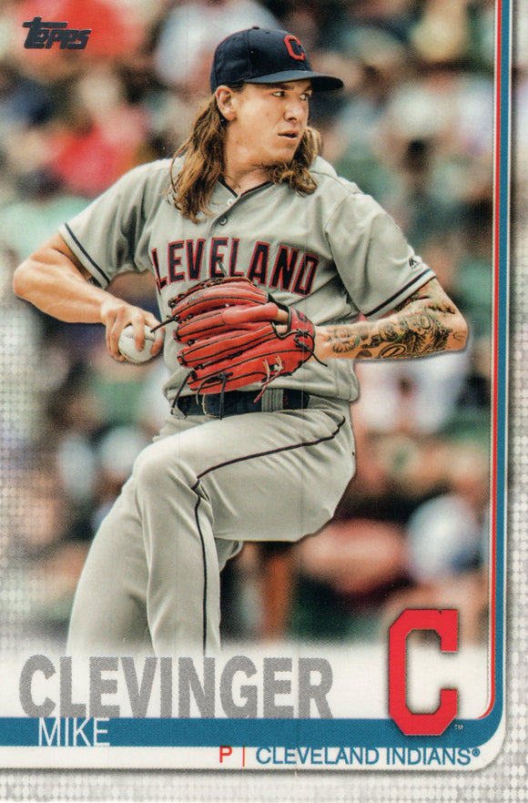 #199 Mike Clevinger Cleveland Indians 2019 Topps Series 1 Baseball Card EAO