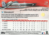 #134 Lance Lynn St Louis Cardinals 2018 Topps Series 1 Baseball Card EAO