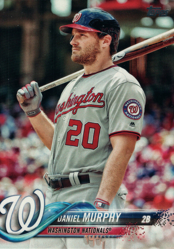 #105 Daniel Murphy Washington Nationals 2018 Topps Series 1 Baseball Card EAP