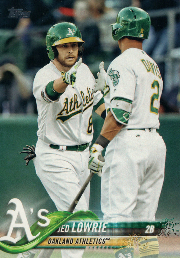 #69 Jed Lowrie Oakland Athletics 2018 Topps Series 1 Baseball Card EAQ