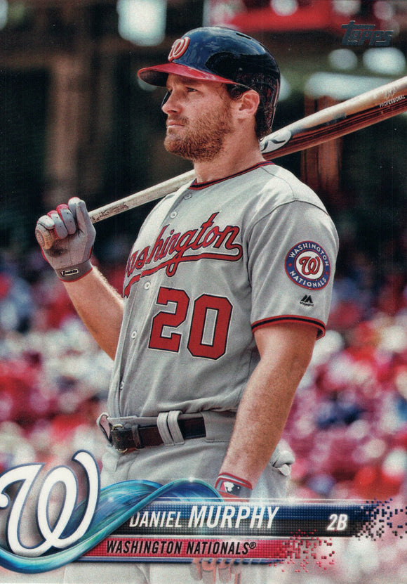 #105 Daniel Murphy Washington Nationals 2018 Topps Series 1 Baseball Card EAQ