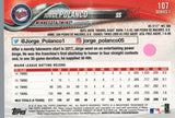 #107 Jorge Polanco Minnesota Twins 2018 Topps Series 1 Baseball Card EAR