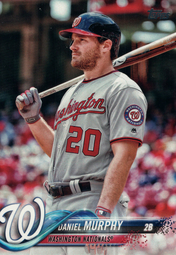 #105 Daniel Murphy Washington Nationals 2018 Topps Series 1 Baseball Card EAR