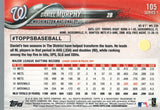 #105 Daniel Murphy Washington Nationals 2018 Topps Series 1 Baseball Card EAR