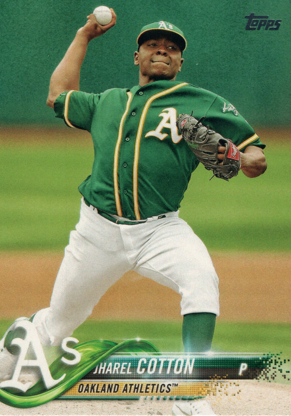 #106 Jharel Cotton Oakland Athletics 2018 Topps Series 1 Baseball Card EAR