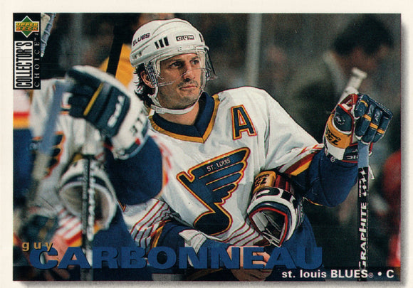 #302 Guy Carbonneau St Louis Blues 1995-96 Upper Deck Collector's Choice Hockey Card EAS