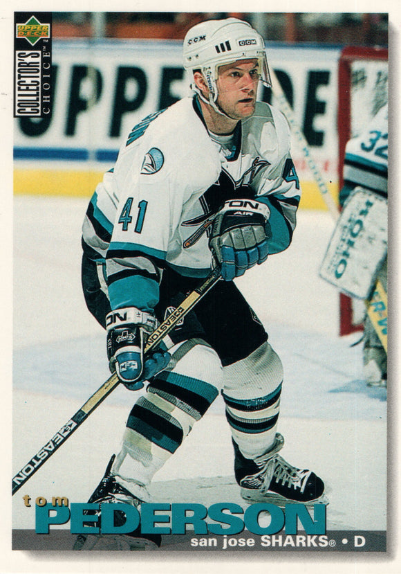 #38 Tom Pederson San Jose Sharks 1995-96 Upper Deck Collector's Choice Hockey Card EAS