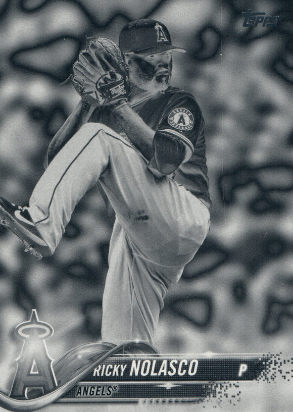 #168 Ricky Nolasco Black White Los Angeles Angels 2018 Topps Series 1 Baseball Card EAT
