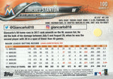 #100 Giancarlo Stanton Miami Marlins 2018 Topps Series 1 Baseball Card EAT