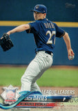 #139 Zach Davies League Leaders Milwaukee Brewers 2018 Topps Series 1 Baseball Card EAT