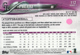 #112 Pat Valaika Colorado Rockies 2018 Topps Series 1 Baseball Card EAT