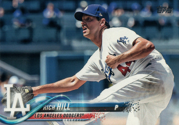 #121 Rich Hill Los Angeles Dodgers 2018 Topps Series 1 Baseball Card EAT