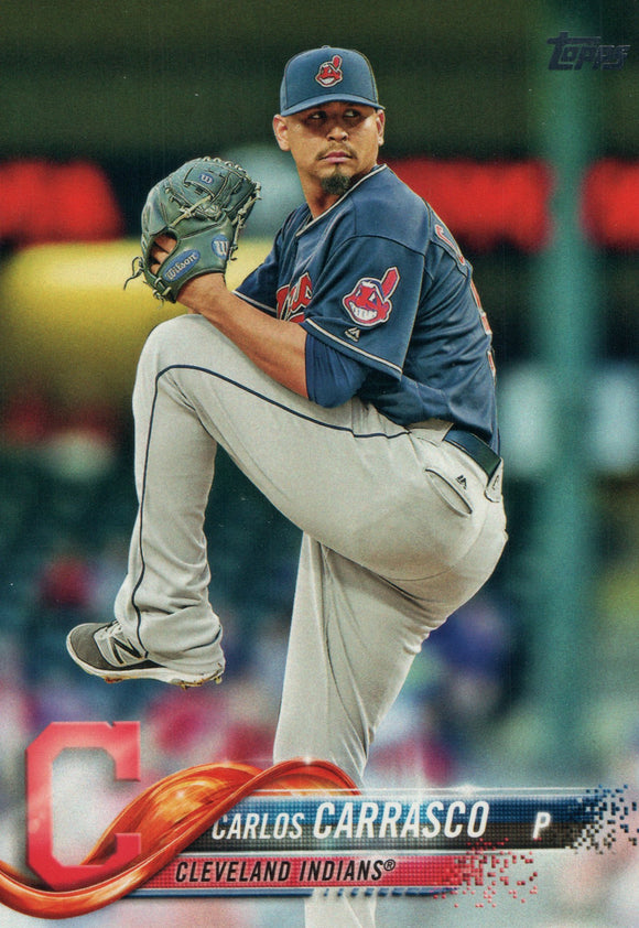 #120 Carlos Carrasco Cleveland Indians 2018 Topps Series 1 Baseball Card EAT