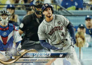 #154 George Springer 2017 World Series Jighlights Houston Astros 2018 Topps Series 1 Baseball Card EAT
