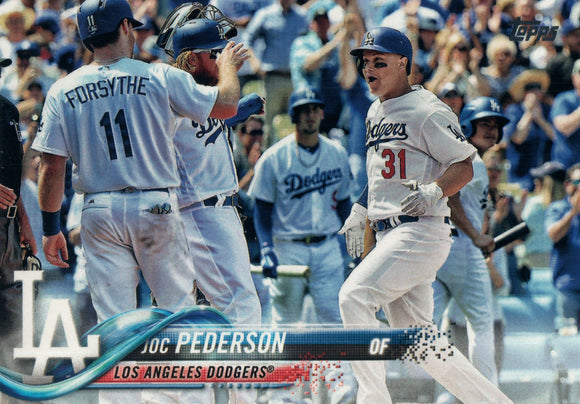 #159 Joc Pederson Los Angeles Dodgers 2018 Topps Series 1 Baseball Card EAT