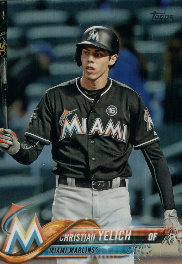#170 Christian Yelich Miami Marlins 2018 Topps Series 1 Baseball Card EAT