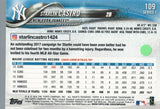 #109 Starlin Castro  New York Yankees 2018 Topps Series 1 Baseball Card EAU