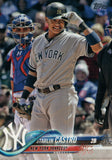 #109 Starlin Castro  New York Yankees 2018 Topps Series 1 Baseball Card EAU
