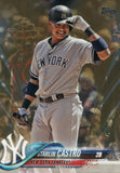 #109 Starlin Castro Chrome New York Yankees 2018 Topps Series 1 Baseball Card EAU