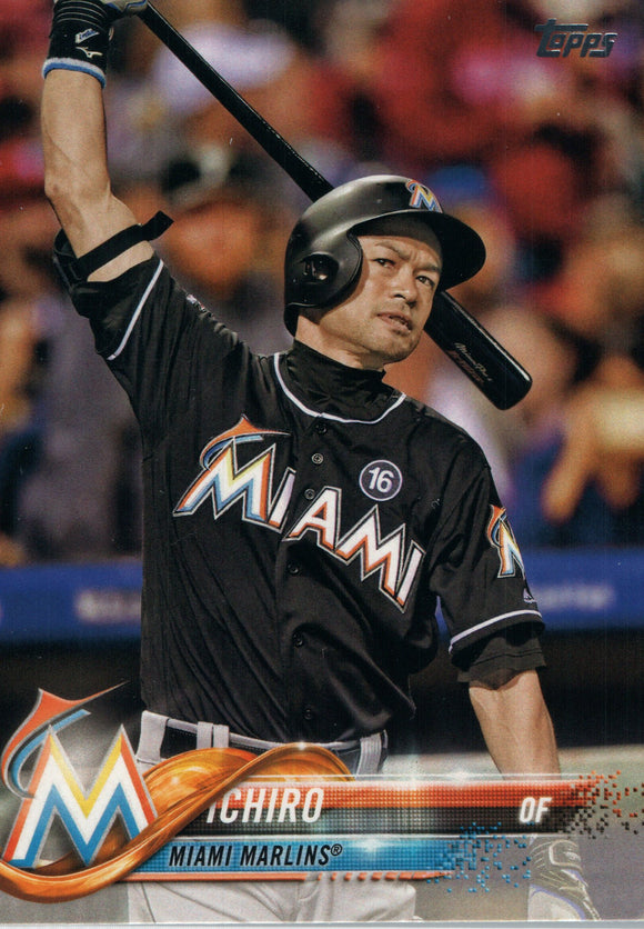 #157 Ichiro Miami Marlins 2018 Topps Series 1 Baseball Card EAU