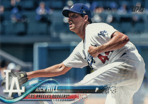 #121 Rich Hill Los Angeles Dodgers 2018 Topps Series 1 Baseball Card EAV