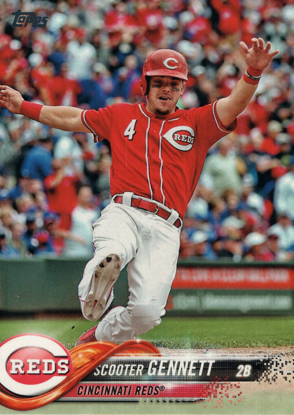 #153 Scooter Gennett Cincinnati Reds 2018 Topps Series 1 Baseball Card PD EAV