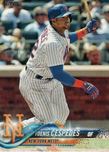 #125 Yoenis Cespedes New York Mets 2018 Topps Series 1 Baseball Card EAV