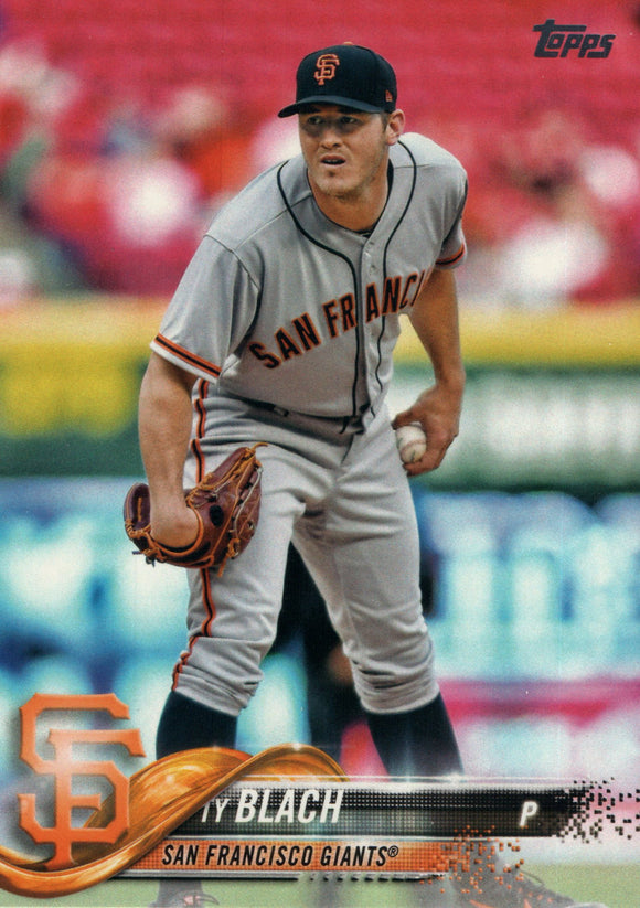#165 Ty Blach San Francisco Giants 2018 Topps Series 1 Baseball Card EAV