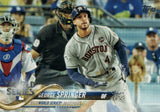 #154 George Springer 2017 World Series Houston Astros 2018 Topps Series 1 Baseball Card EAV