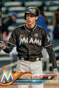 #170 Christian Yelich Miami Marlins 2018 Topps Series 1 Baseball Card EAV