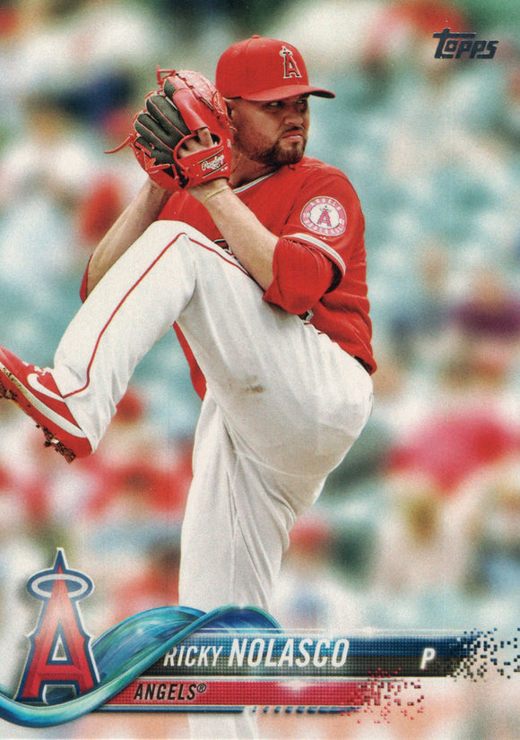#168 Ricky Nolasco Los Angeles Angels 2018 Topps Series 1 Baseball Card EAV