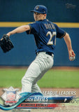 #139 Zach Davies League Leaders Milwaukee Brewers 2018 Topps Series 1 Baseball Card EAV