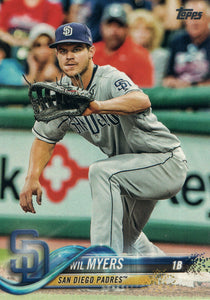 #102 Wil Myers San Diego Padres 2018 Topps Series 1 Baseball Card EAV
