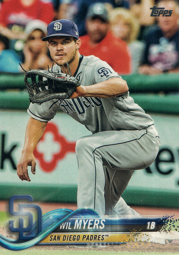 #102 Wil Myers San Diego Padres 2018 Topps Series 1 Baseball Card EAV