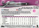#230 Trevor Story Colorado Rockies 2018 Topps Series 1 Baseball Card EAW