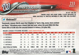 #233 Stephen Strasburg Washington Nationals 2018 Topps Series 1 Baseball Card EAW