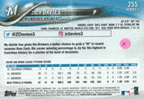 #255 Zach Davies Milwaukee Brewers 2018 Topps Series 1 Baseball Card EAW