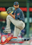 #120 Carlos Carrasco Cleveland Indians 2018 Topps Series 1 Baseball Card EAW