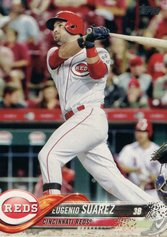 #209 Eugenio Suarez Cincinnati Reds 2018 Topps Series 1 Baseball Card EAX